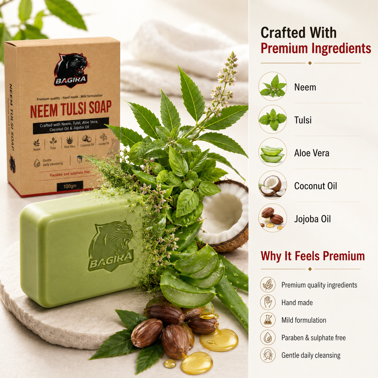 Bagira Neem Tulsi Soap - 100gm